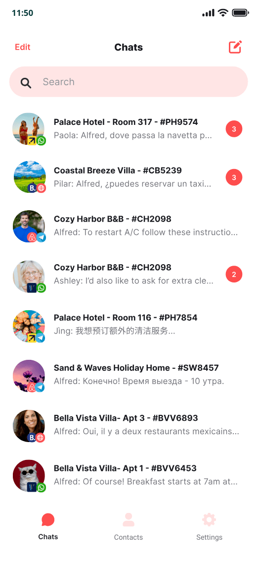 Alfred WhatsApp conversation