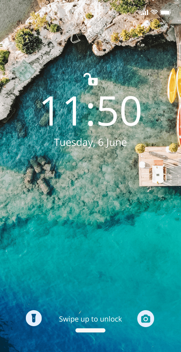 Phone lock screen with Alfred notification