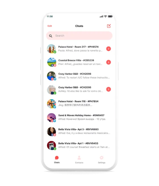 Alfred unified inbox for hotel guest messages