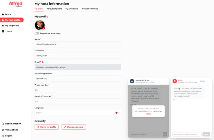 Alfred platform dashboard